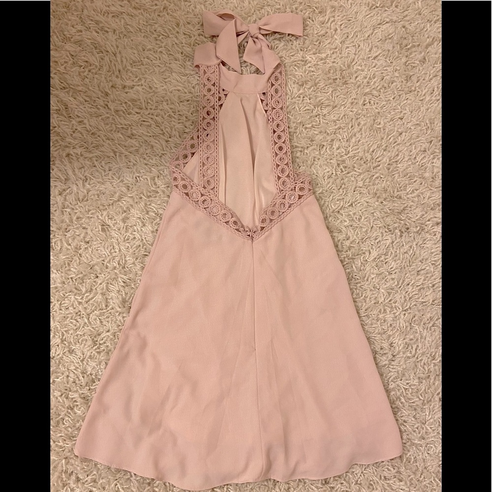 Light Pink Halter Top Backless Dress